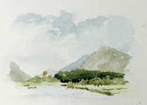 View from Llyn Padarn towards Dolbadarn Castle